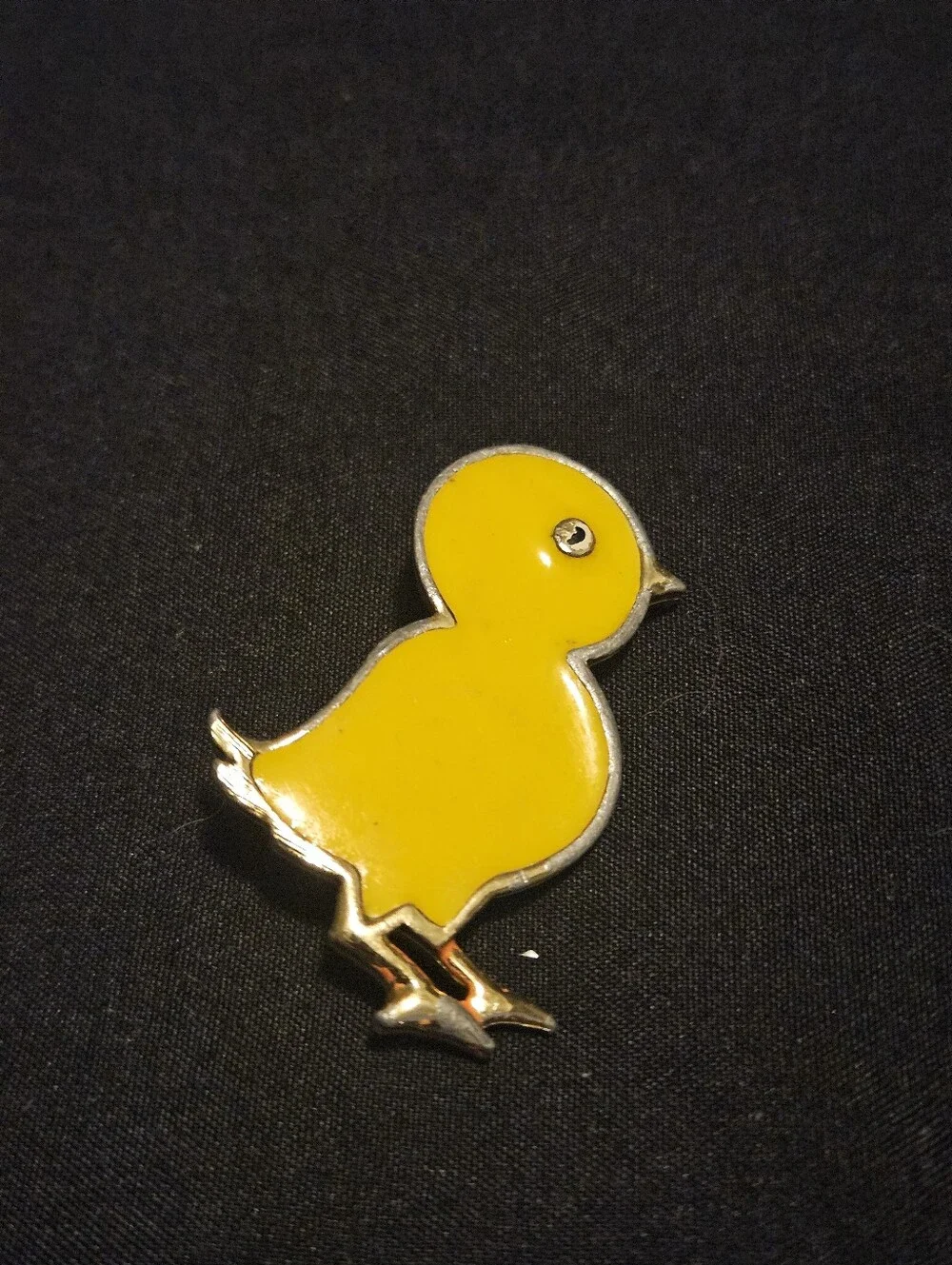 Vintage Beatrix Yellow Enamel Chick Brooch Pin 1970s Easter Costume Jewelry